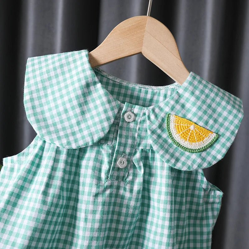 Conjunto Alice Xadrez com Bordado